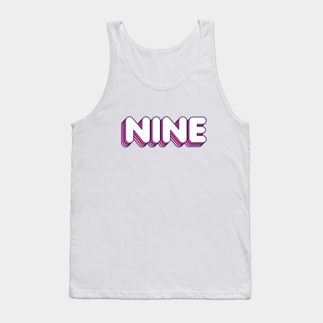 Pink Layers Nine Name Label Tank Top by KedaiComel